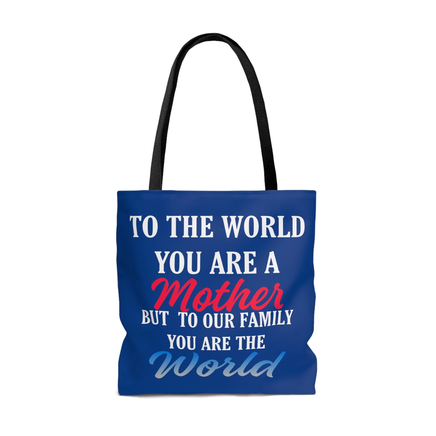 Mom World Blue Tote Bag