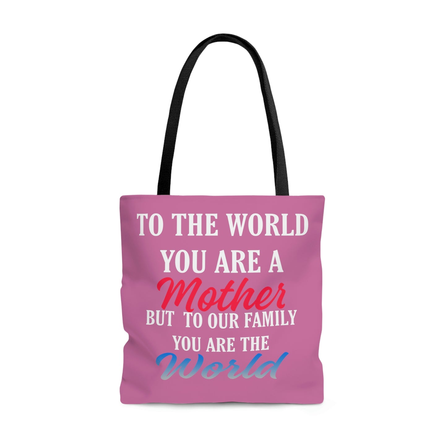 Mom World Pink Tote Bag