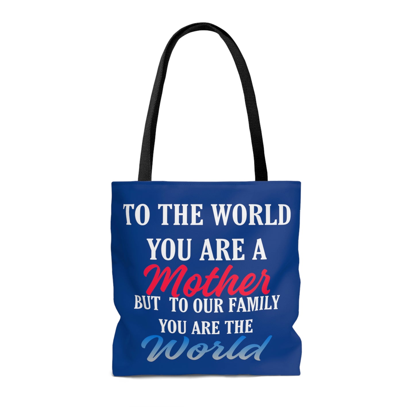 Mom World Blue Tote Bag