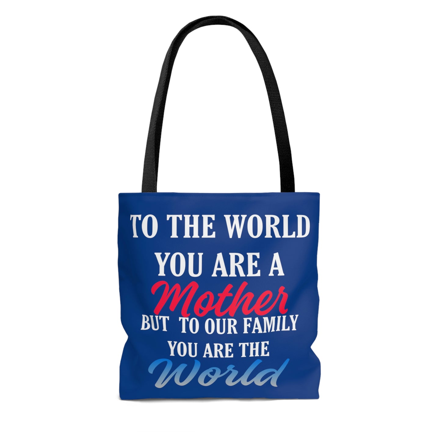 Mom World Blue Tote Bag