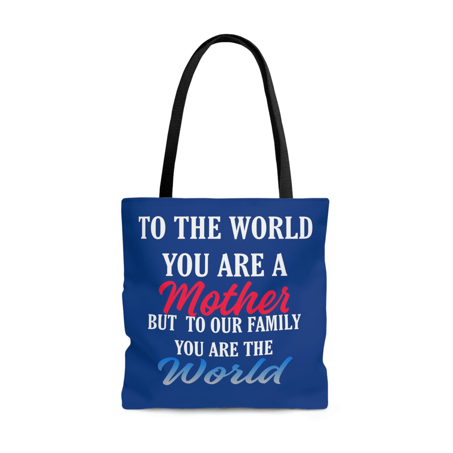 Mom World Blue Tote Bag