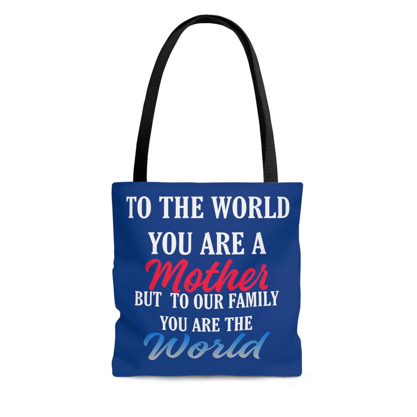 Mom World Blue Tote Bag
