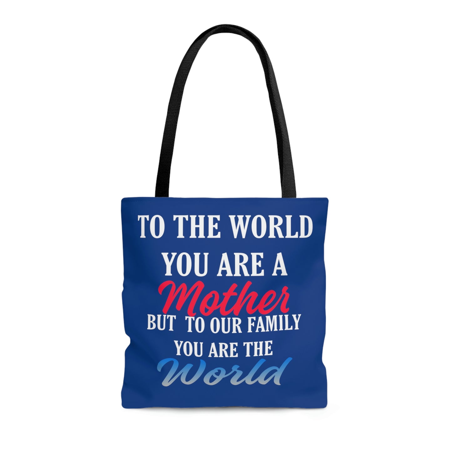 Mom World Blue Tote Bag