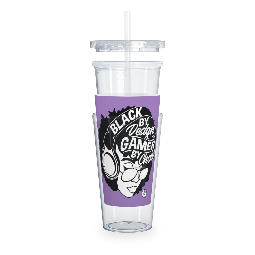 Gamer Girl Tumbler with Straw - Purple