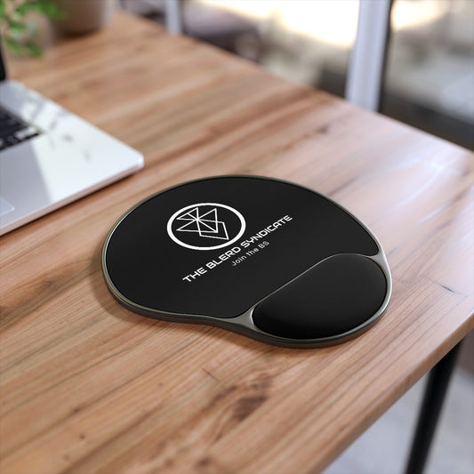 The Blerd Syndicate Mouse Pad With Wrist Rest - Black