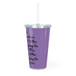 Iron Heart  Tumbler with Straw - Purple