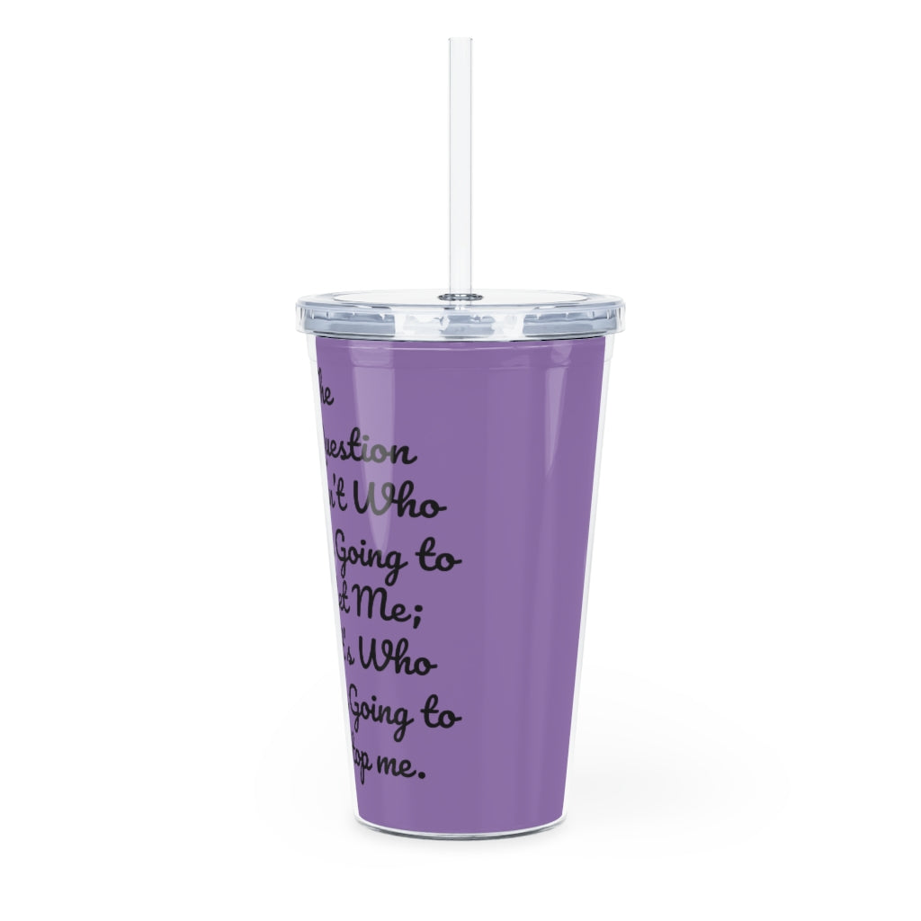 Iron Heart  Tumbler with Straw - Purple