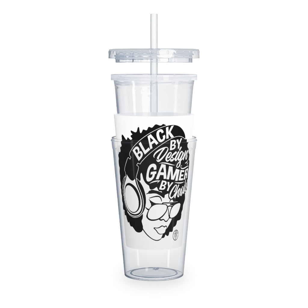 Gamer Girl Tumbler with Straw - White