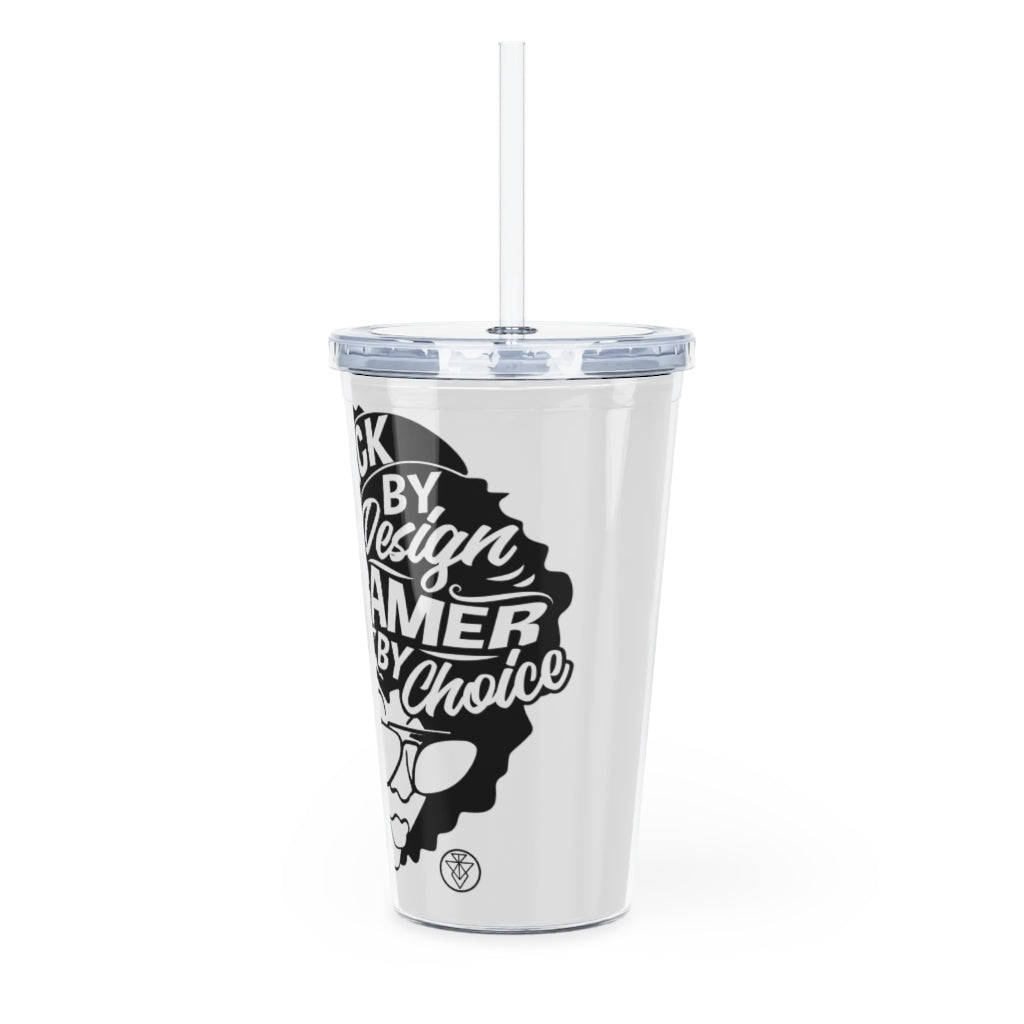 Gamer Girl Tumbler with Straw - White