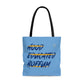 Boffum Tote Bag Blue & Gold -Baby Blue