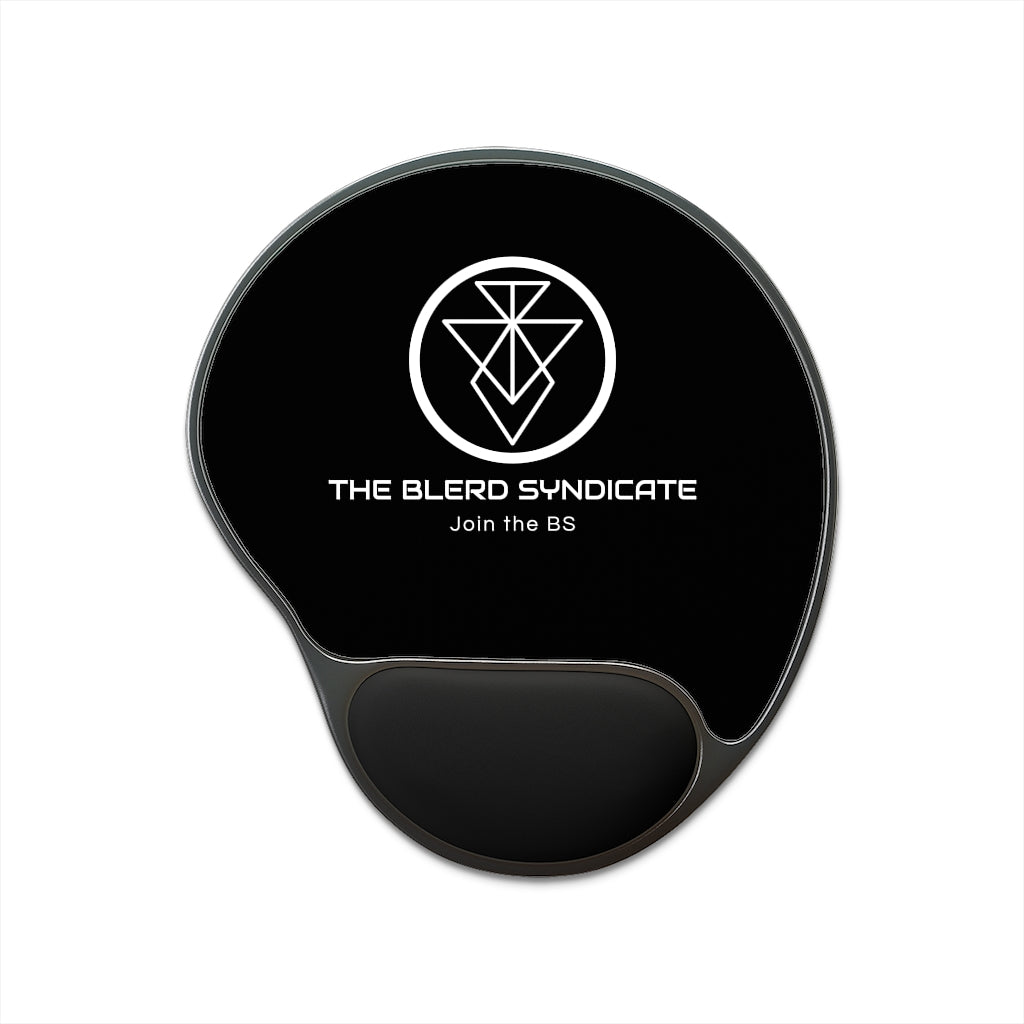 The Blerd Syndicate Mouse Pad With Wrist Rest - Black