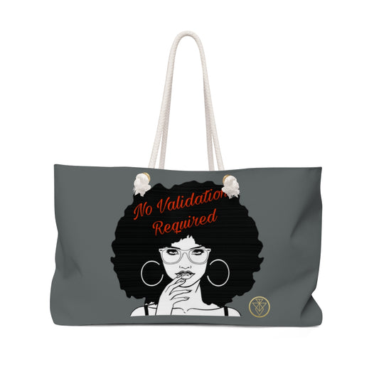 No Validation Required Gray Weekend Bag