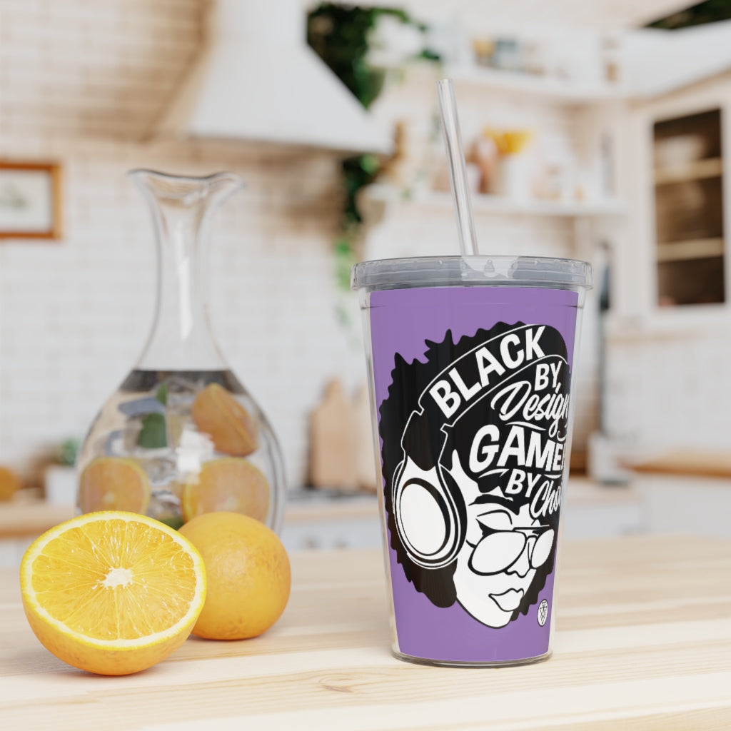 Gamer Girl Tumbler with Straw - Purple