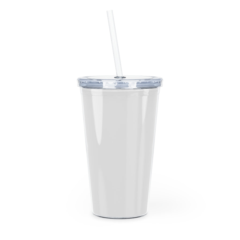 Iron Heart Tumbler with Straw - White