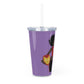 Iron Heart  Tumbler with Straw - Purple