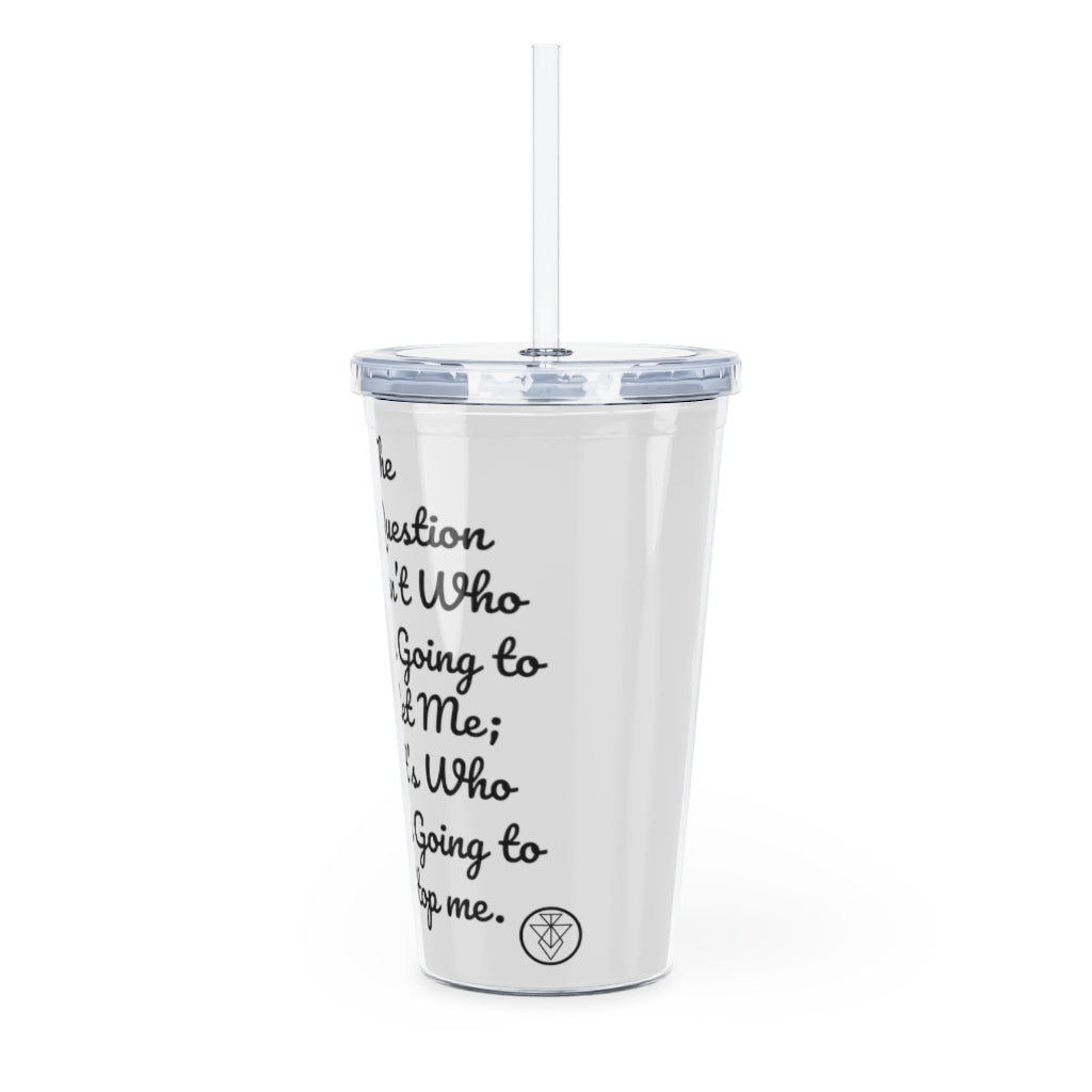 Iron Heart Tumbler with Straw - White