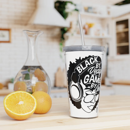 Gamer Girl Tumbler with Straw - White