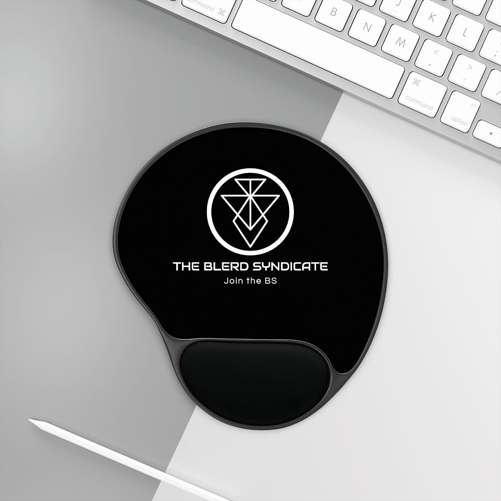 The Blerd Syndicate Mouse Pad With Wrist Rest - Black