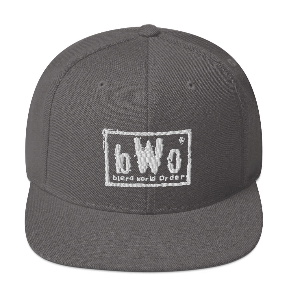 Blerd Word Order Snapback Hat - White Logo