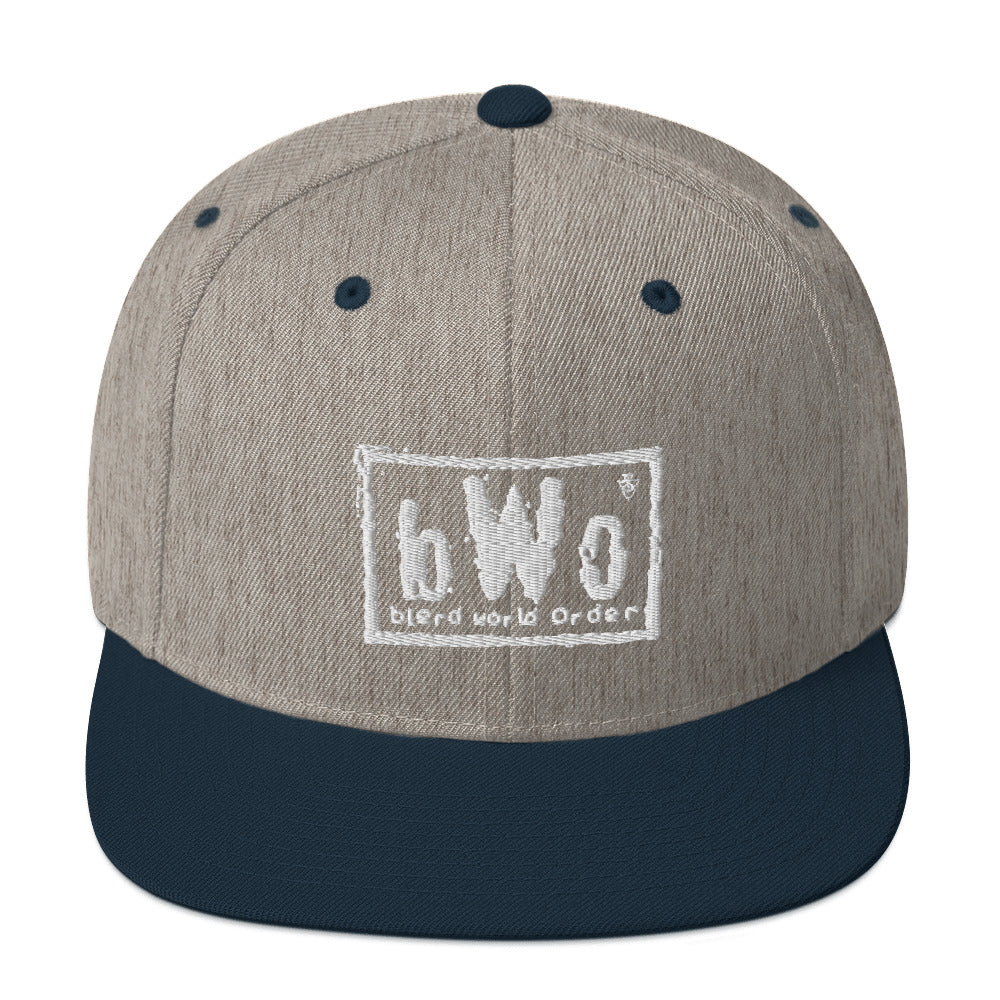 Blerd Word Order Snapback Hat - White Logo