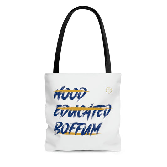 Boffum Tote Bag Blue & Gold - White