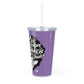 Gamer Girl Tumbler with Straw - Purple