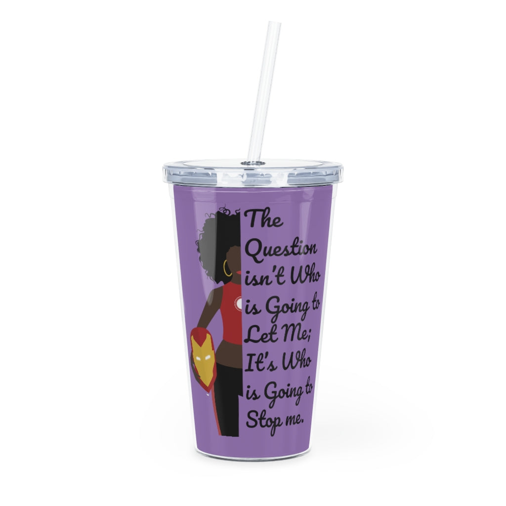 Iron Heart  Tumbler with Straw - Purple