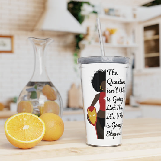 Iron Heart Tumbler with Straw - White