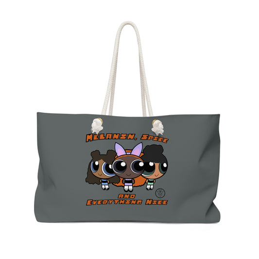 Melanin Spice and Everything Nice Gray Weekend Bag