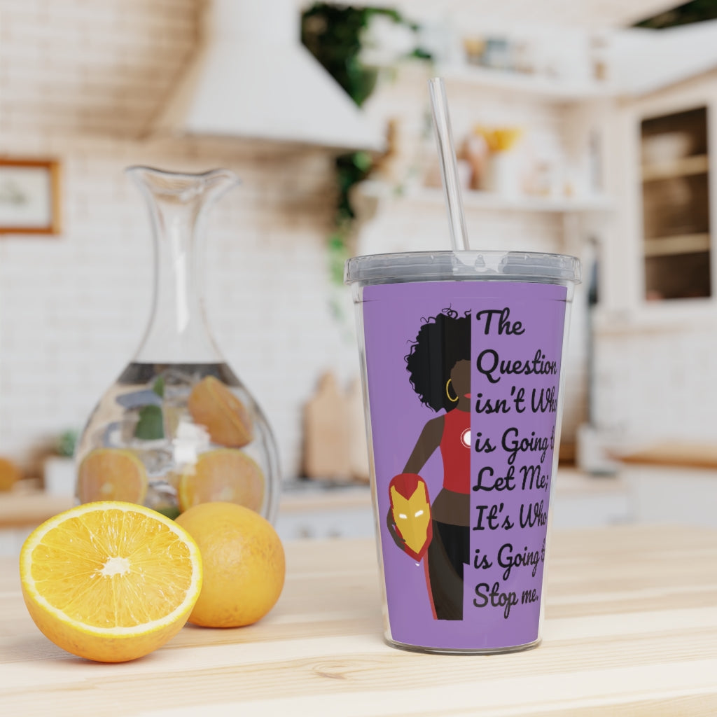 Iron Heart  Tumbler with Straw - Purple