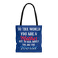 Mom World Blue Tote Bag