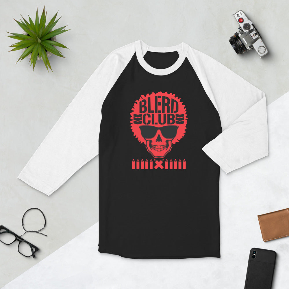 The Blerd Club raglan shirt - Red Logo