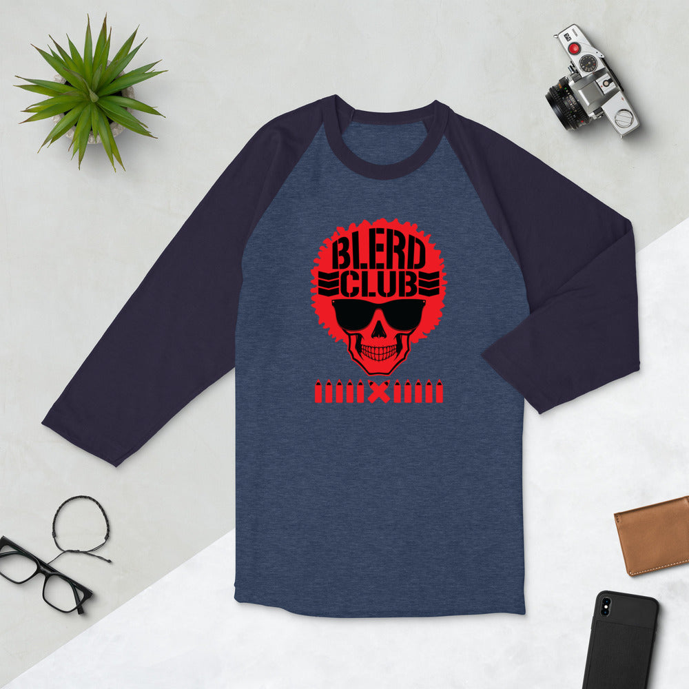 The Blerd Club raglan shirt - Red Logo