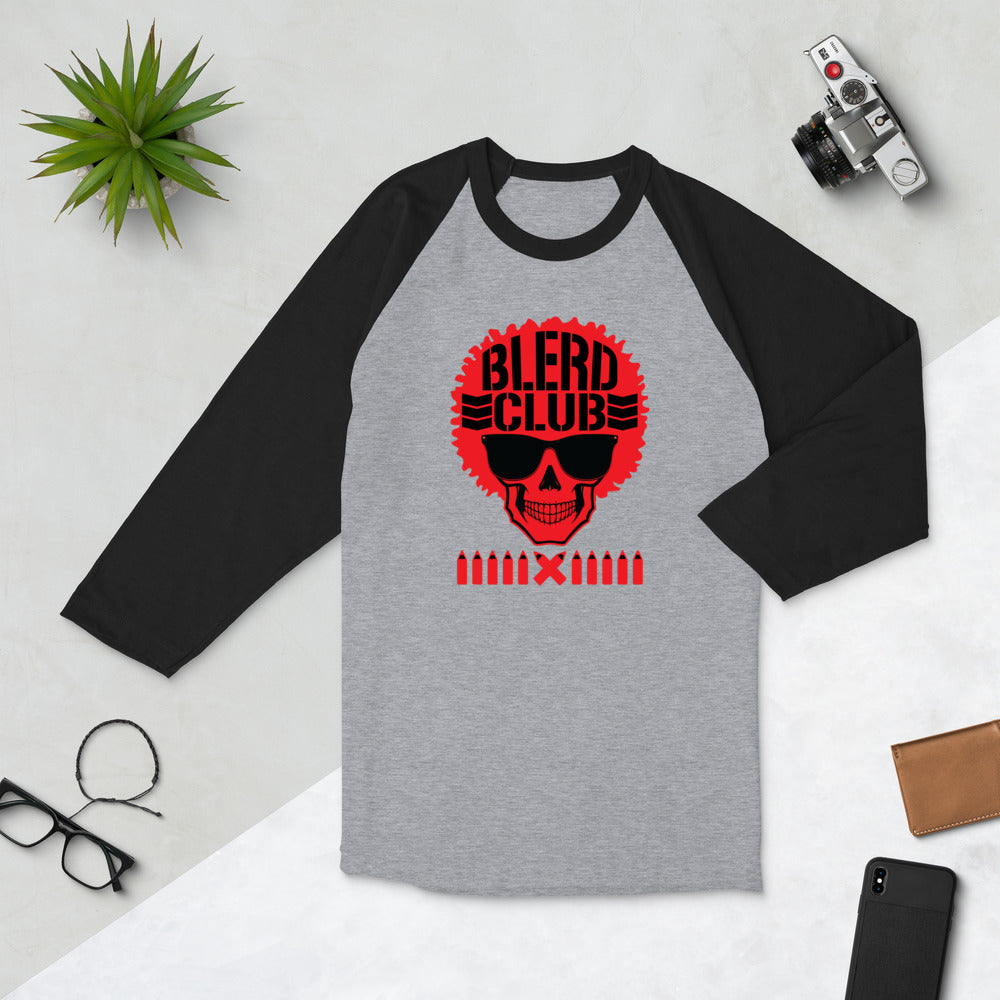 The Blerd Club raglan shirt - Red Logo