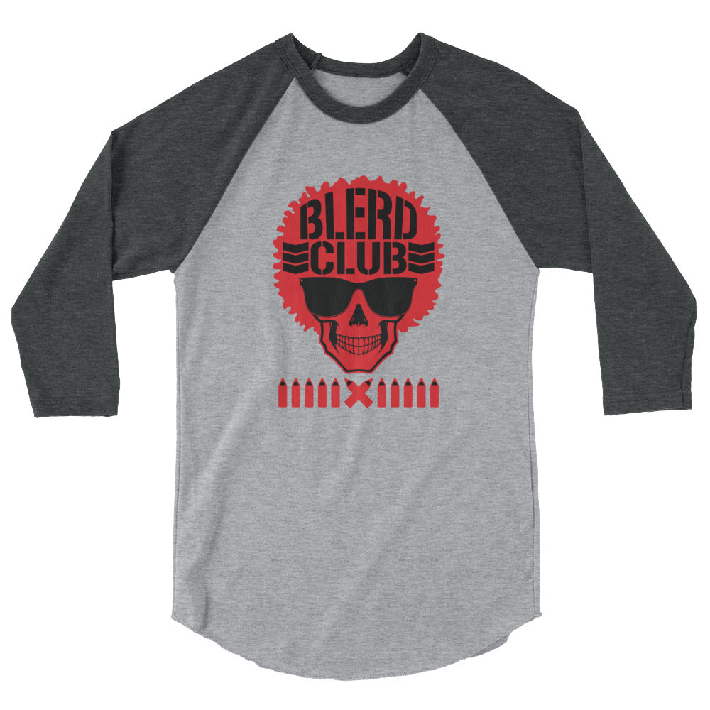 The Blerd Club raglan shirt - Red Logo