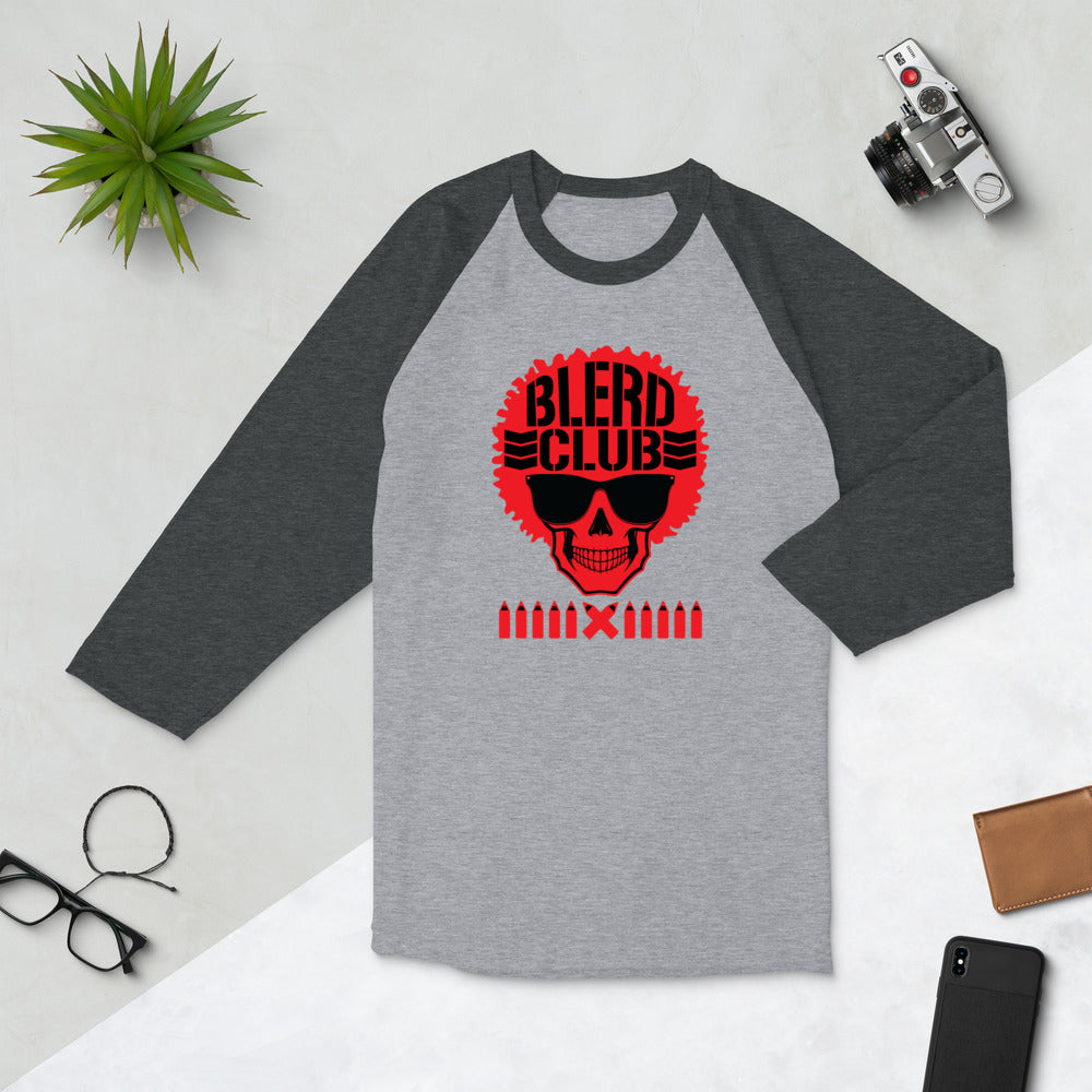 The Blerd Club raglan shirt - Red Logo