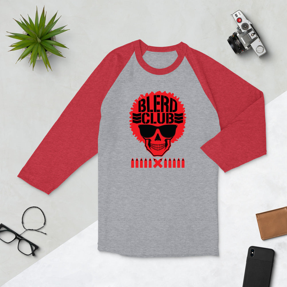 The Blerd Club raglan shirt - Red Logo