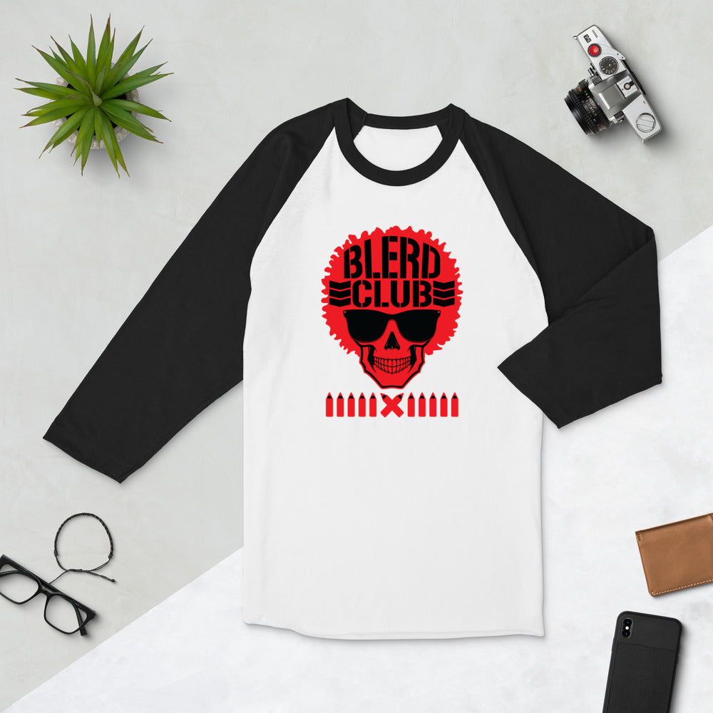 The Blerd Club raglan shirt - Red Logo