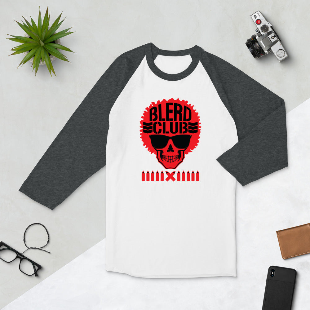 The Blerd Club raglan shirt - Red Logo