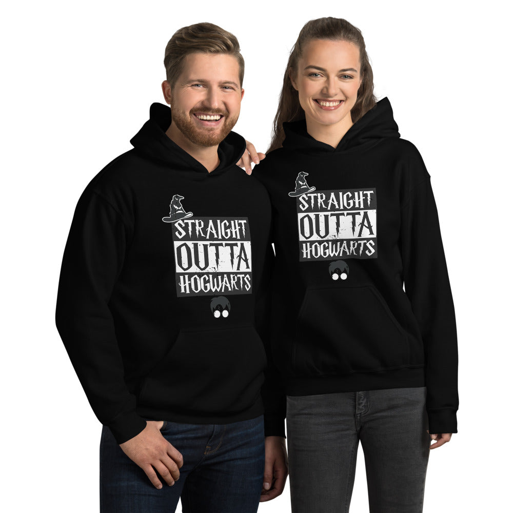 Straight Outta Hogwarts Hoodie - B/W