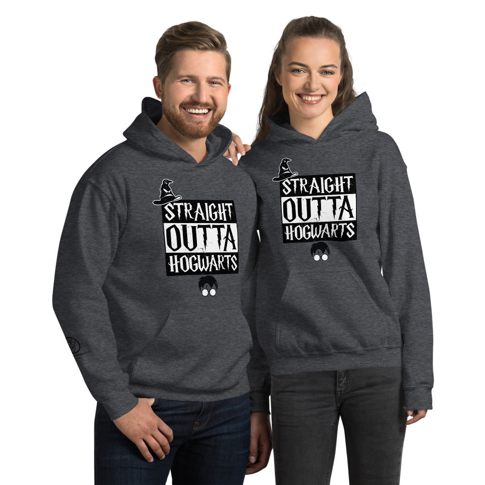 Straight Outta Hogwarts Hoodie - B/W