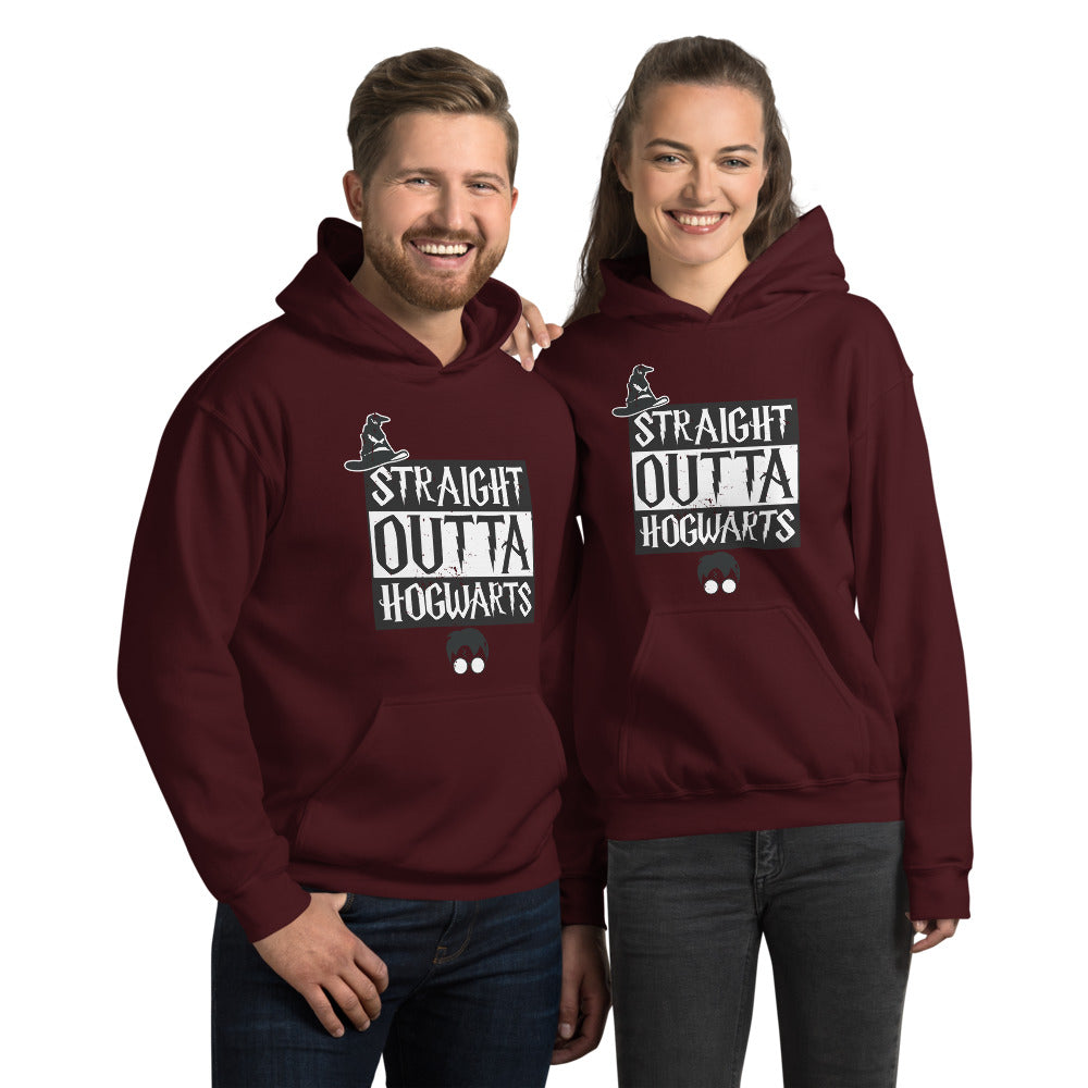 Straight Outta Hogwarts Hoodie - B/W