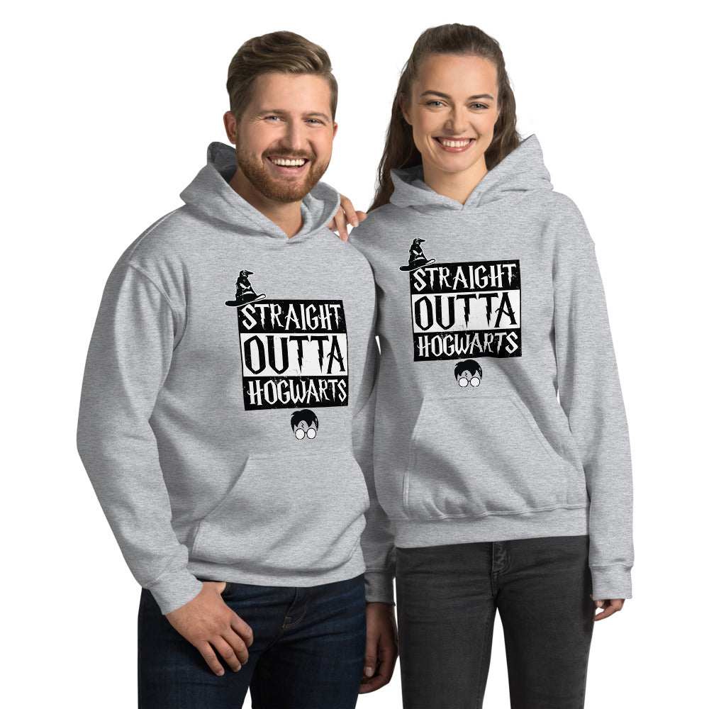 Straight Outta Hogwarts Hoodie - B/W