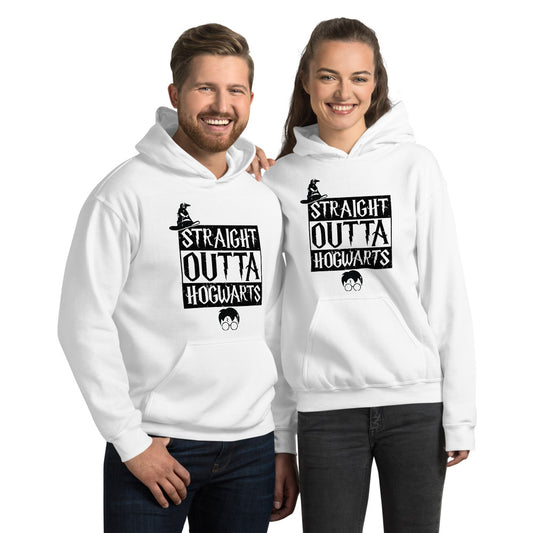 Straight Outta Hogwarts Hoodie - B/W